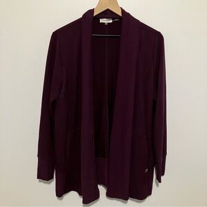 Calvin Klein Open Front Cardigan Deep Purple Plum Size Medium